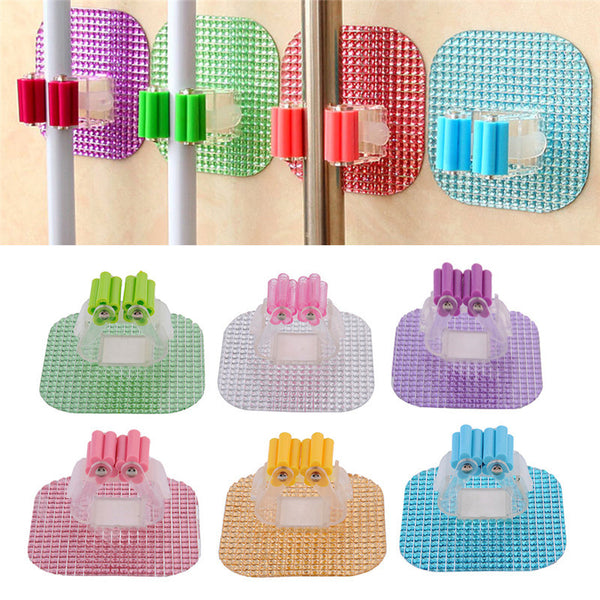 Wall Mounted Mop Rack Bathroom Storage