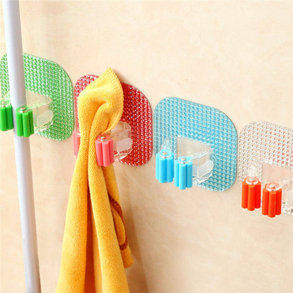 Wall Mounted Mop Rack Bathroom Storage
