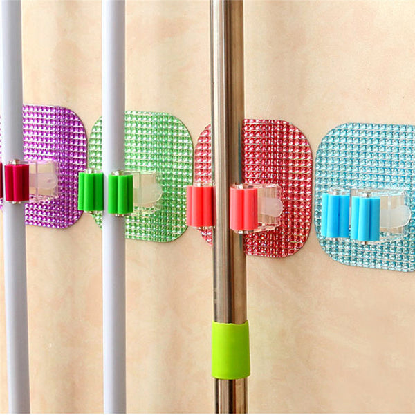 Wall Mounted Mop Rack Bathroom Storage